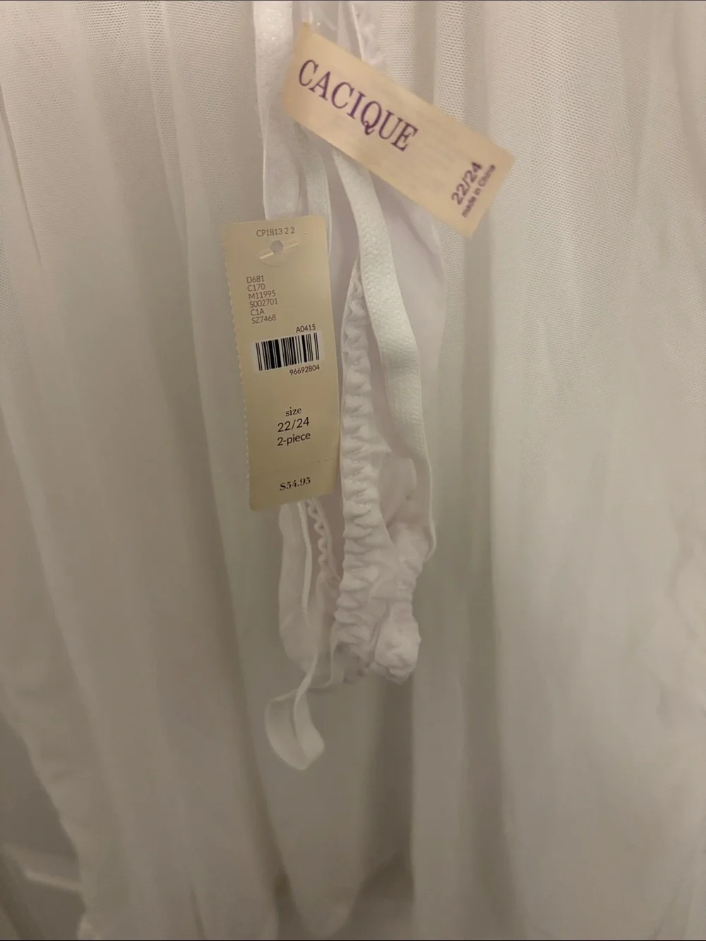 Lane Bryant White Sheer Lace Slip Chemise - Picture 4 of 6